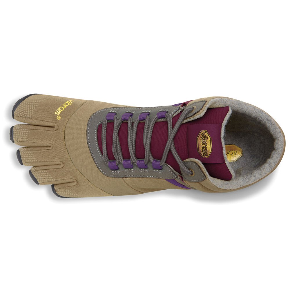 Vibram Five Fingers Womens Trek Ascent Insulated - Running Shoes Khaki/Purple - OBD819207